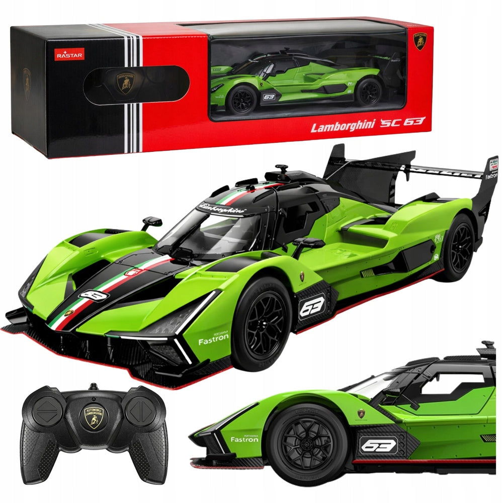 Auto Lamborghini SC63 Remote Controlled Car RC Green Rastar 1:24