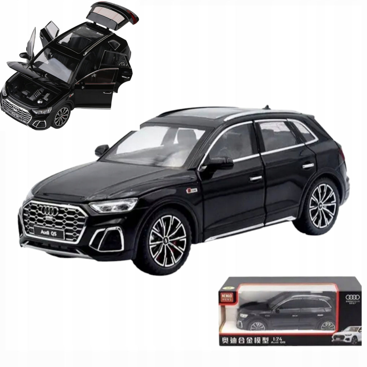Auto Suv Audi Q5 1:24 metal car box model sound light Led open