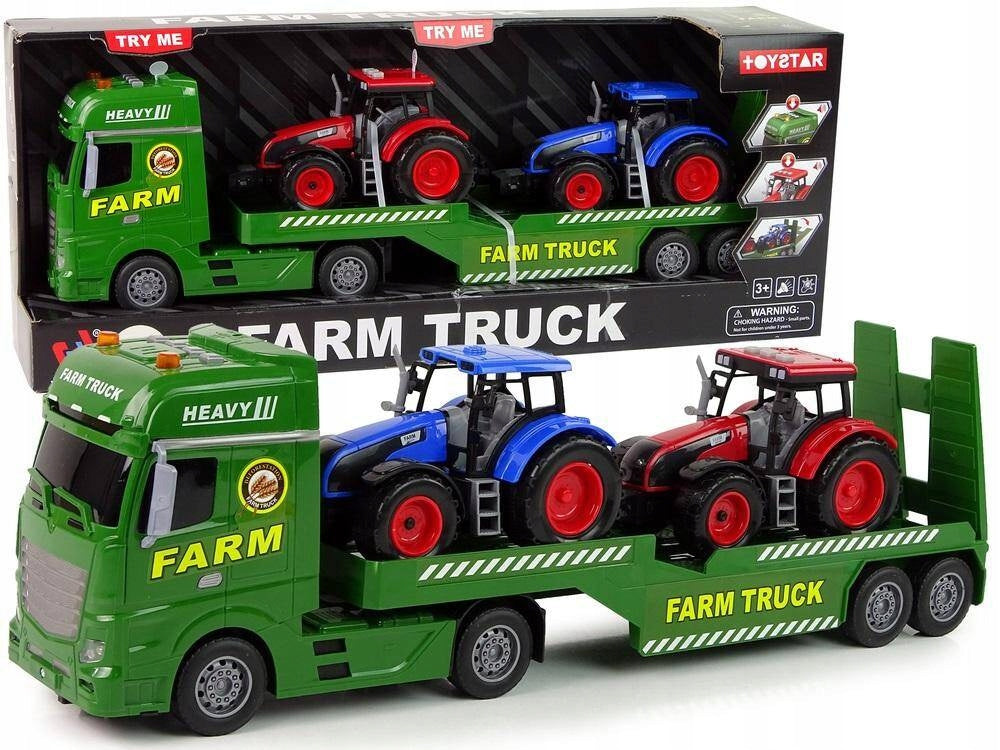 Auto Tir Tow Truck Tractors Farm Kit with Ramp Sounds and Lights Drive