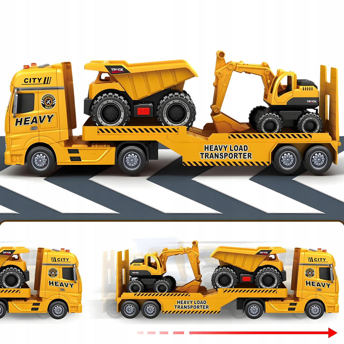 Auto Tow Truck Toy Large Building Vehicle Set Excavator Dump Truck Tow Truck Kid's age 3+ years
