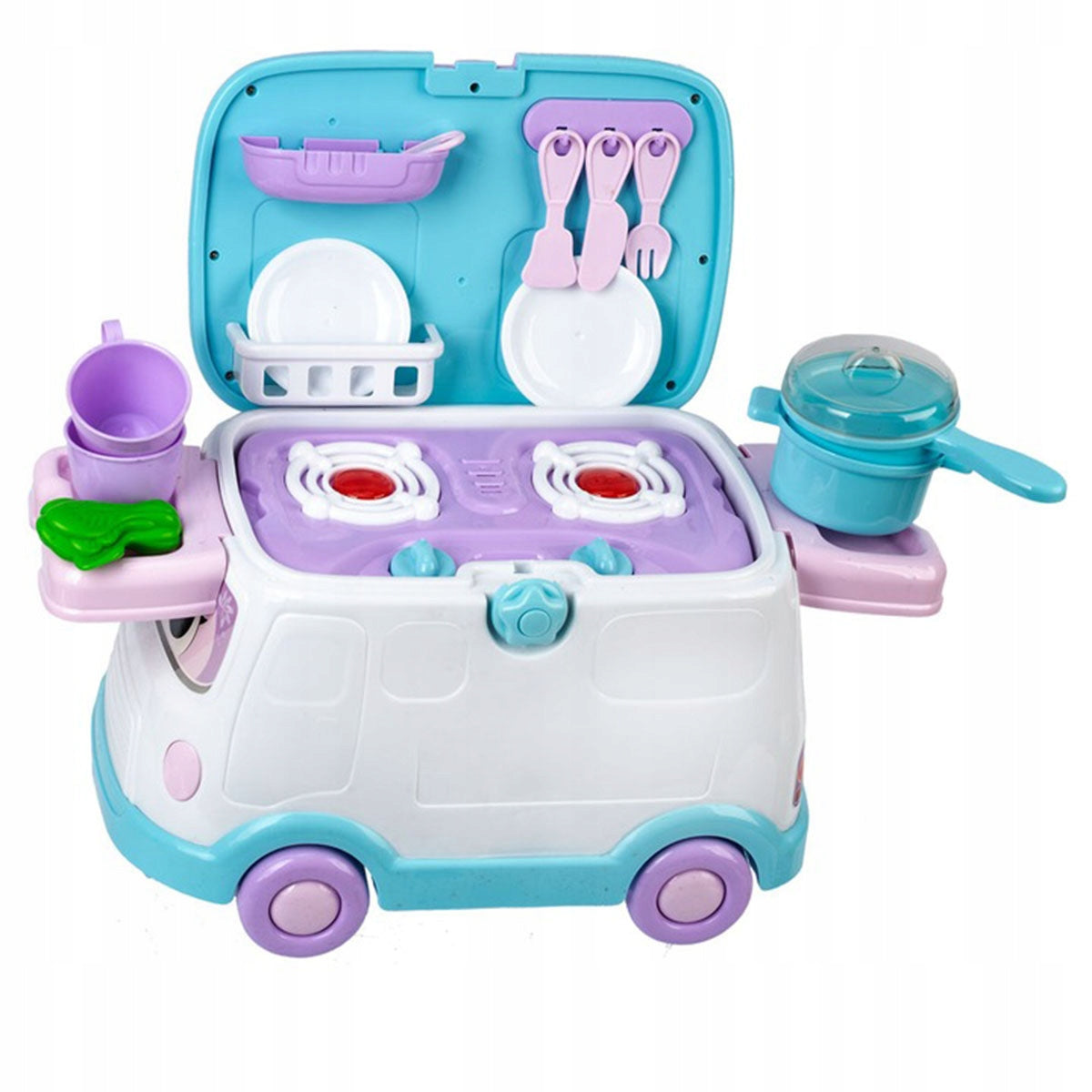 Auto Van on Wheels Kitchen with Pots Accessories Toy 3in1Rider Brand NORIMPEX