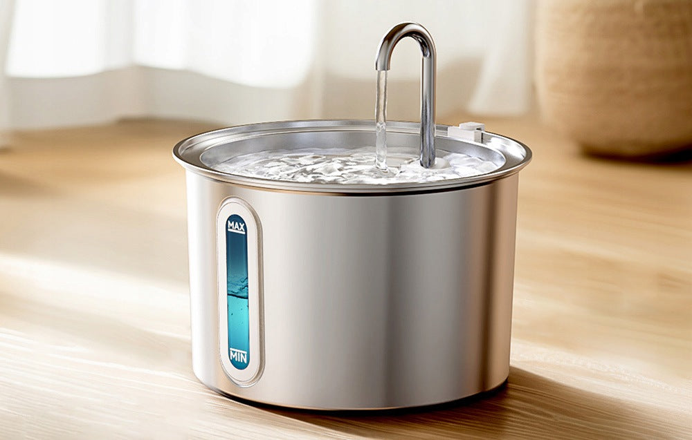 Automatic Dog Cat Drinker Fountain Oneisall 2L Stainless Steel Quiet Packaging status original