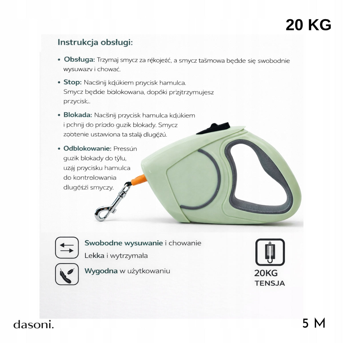 Automatic Lanyard 5m To 20kg Tape Durable Mint Small Medium Breeds Packaging status original