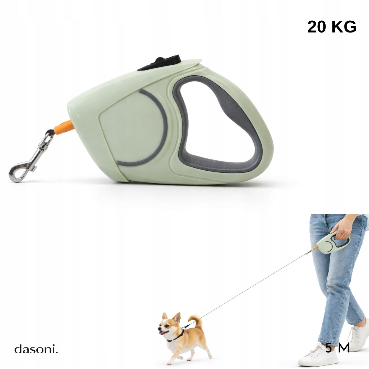 Automatic Lanyard 5m To 20kg Tape Durable Mint Small Medium Breeds