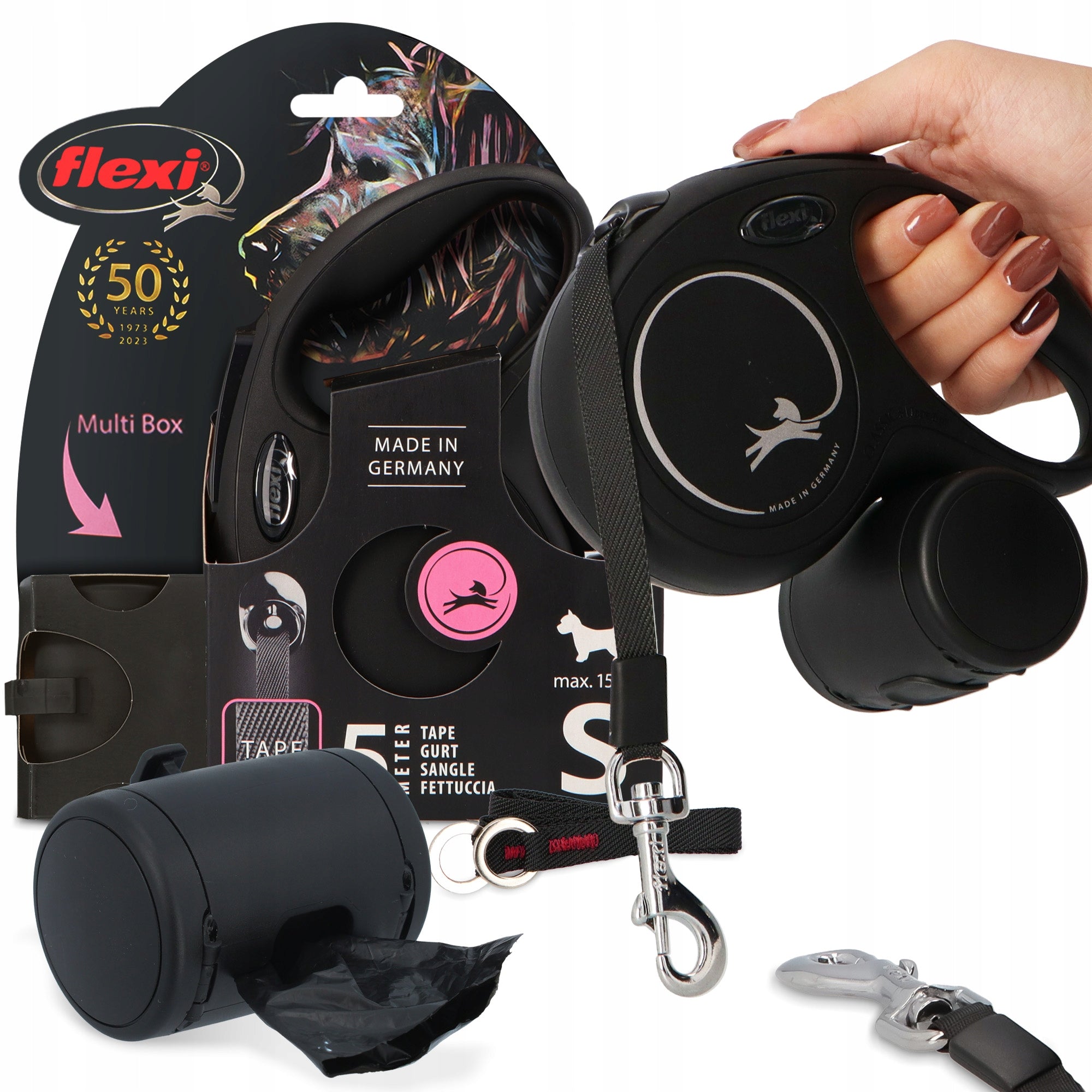 Automatic Lanyard for Cat Dog 5m Tape CONTAINER Pouch for Pouches Taste 3O