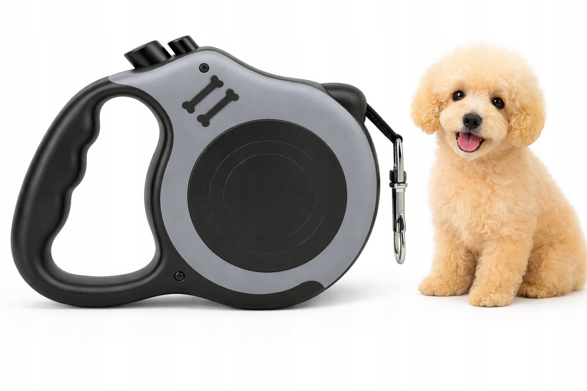 Automatic Lanyard for Dog Cat Flexi Retractable with Lock 5m 20kg GREY