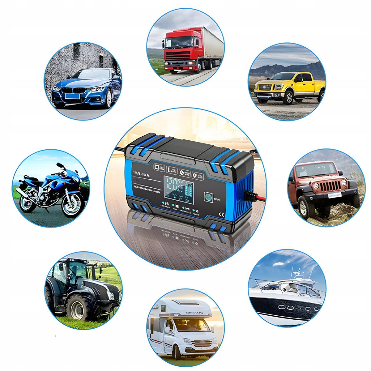 Automatic Rectifier 12V 24V 8A Battery Repair Function Charger Manufacturer's catalog number 22463