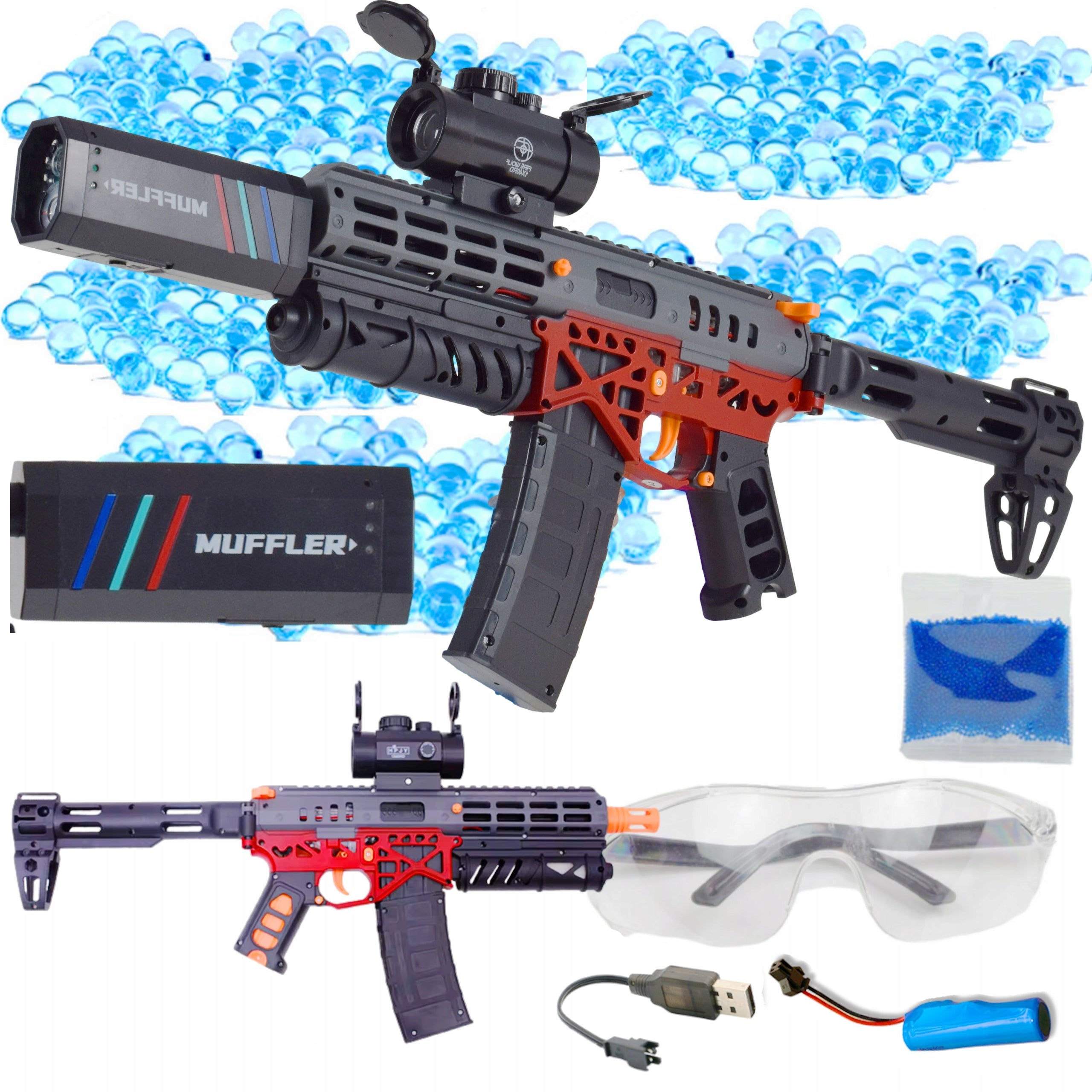Automatic Rifle for Gel Balls M416 Large Set Battery Two Modes