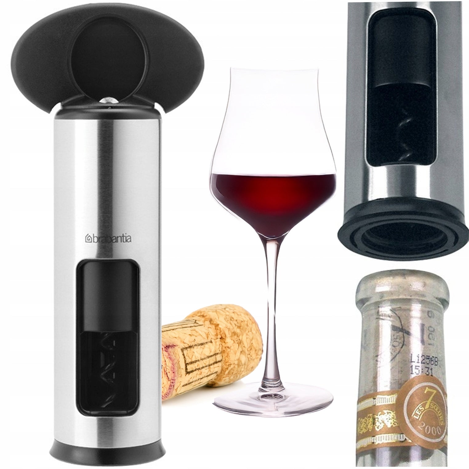 Automatic Wine Corkscrew with Foil Cutter Steel Brabantia Classic