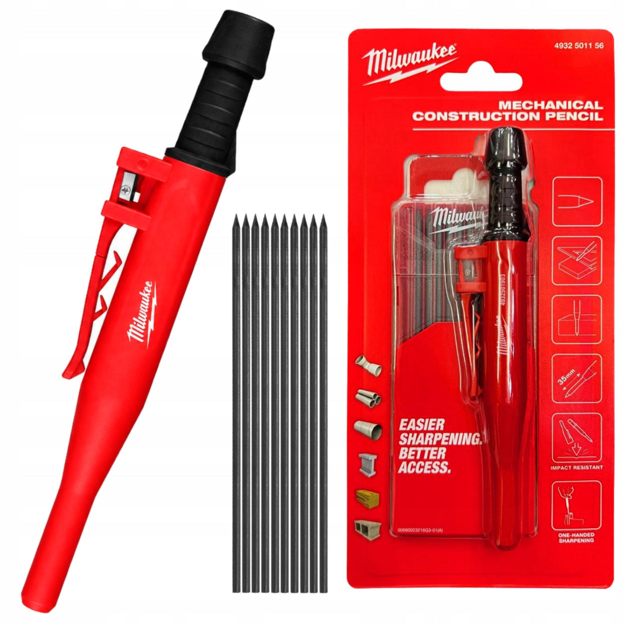 Automatic construction pencil with replaceable cartridges Milwaukee 4932501156