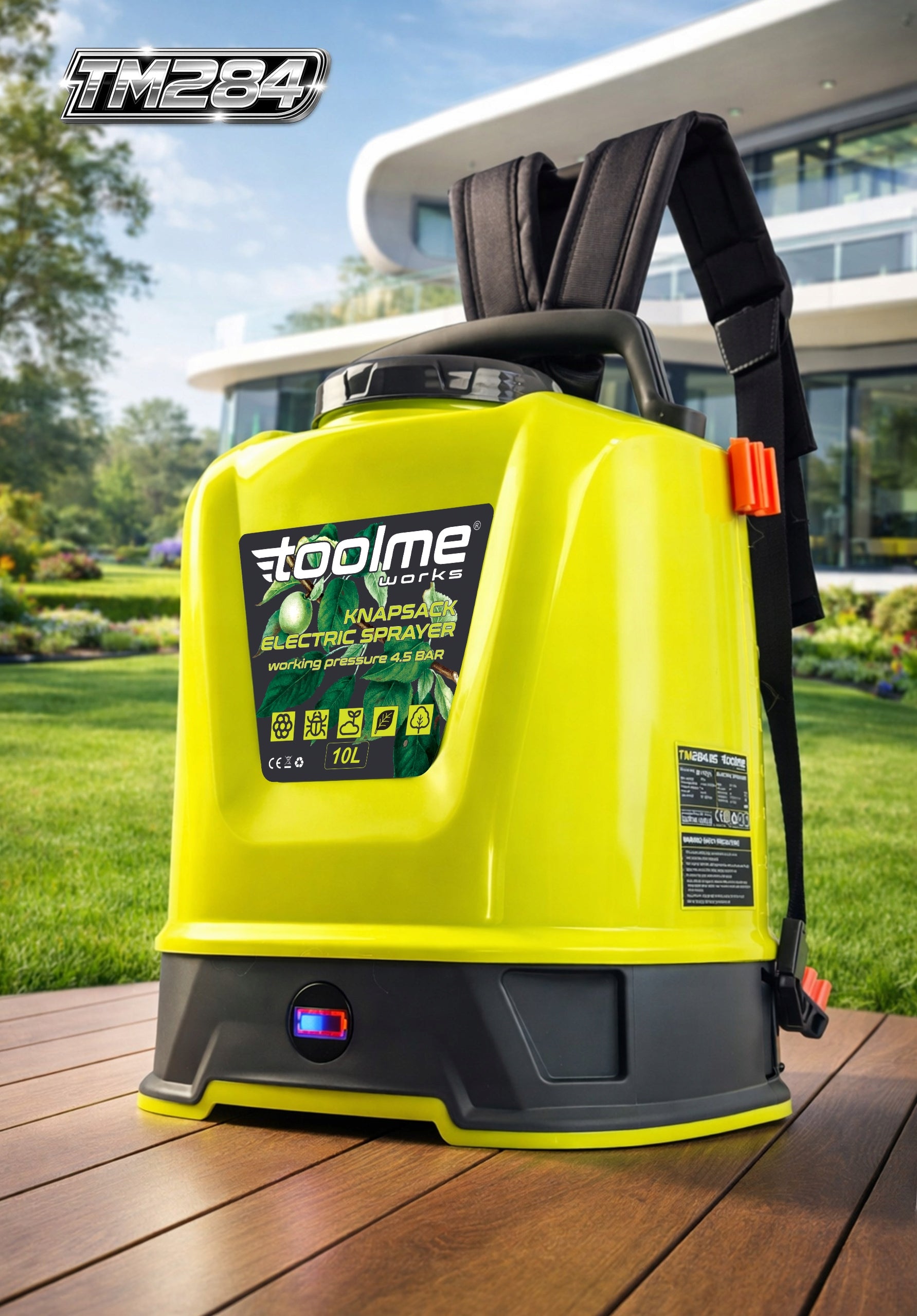 Automatic electric pressure sprayer 10l LED LCD PREMIUM toolme Packaging status original