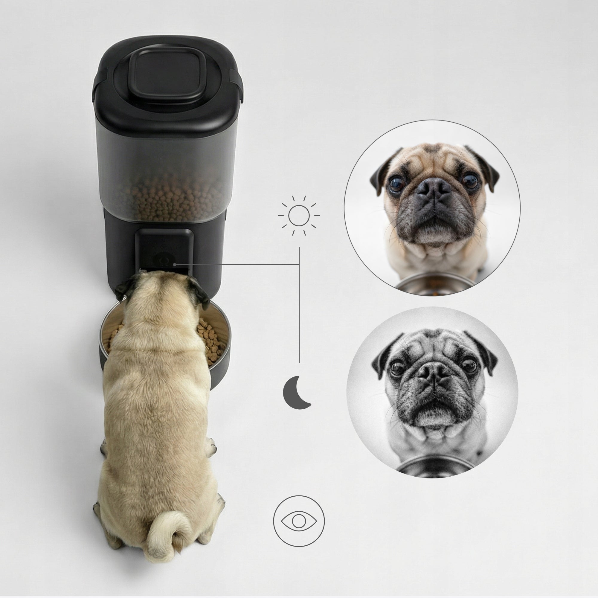 Automatic food dispenser 4,5L+water fountain 2,5L WI-FI Peluvio Feast Packaging status original