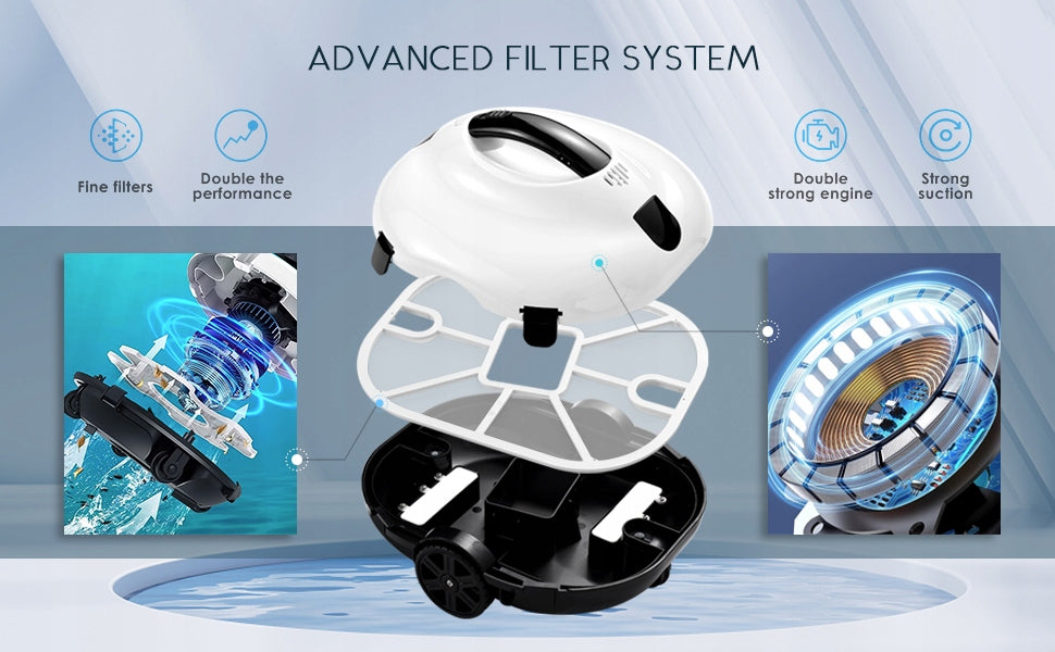 Automatic vacuum cleaner pool cleaning robot Blossom PC2332 130min Product weight with unit packaging 4 kg