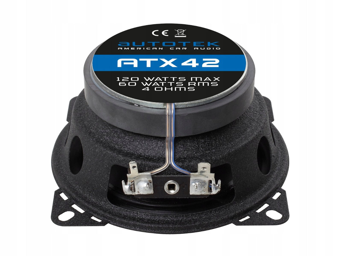 Autotek ATX42 Coaxial Speakers Two-Way 10cm 100mm 60W RMS Small Strong Product weight with unit packaging 1.1 kg