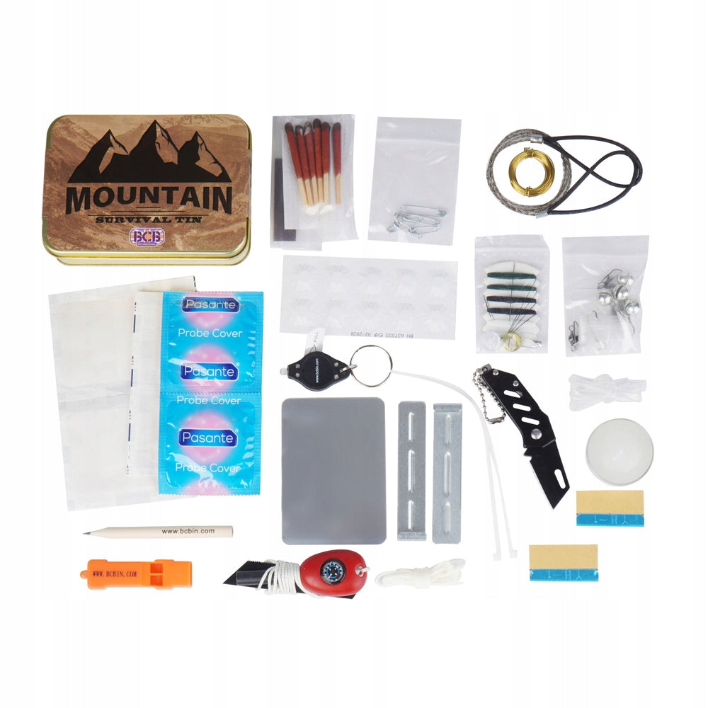 B BCB Canned survival kit Mountain Survival Tin 21 elements CK019R Packaging status original