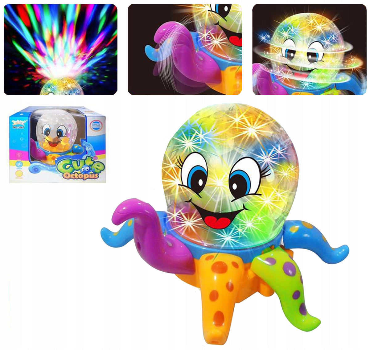 B&GO dancing octopus with light and sound Trifox Brand Trifox