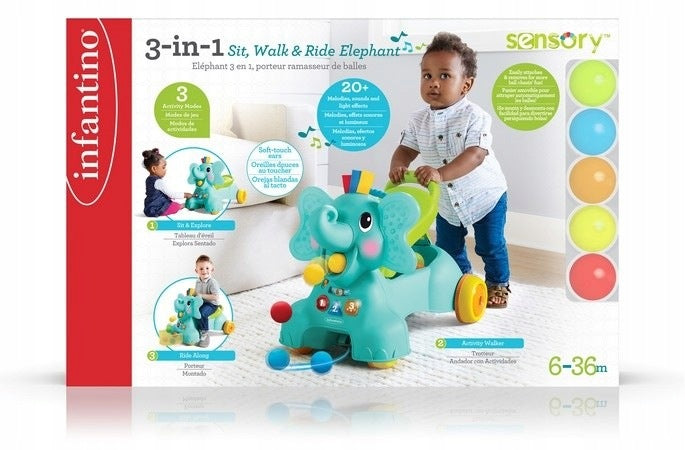 B-kids Sensory Ride-On 3in1 Infantino - Elephant Packaging status original