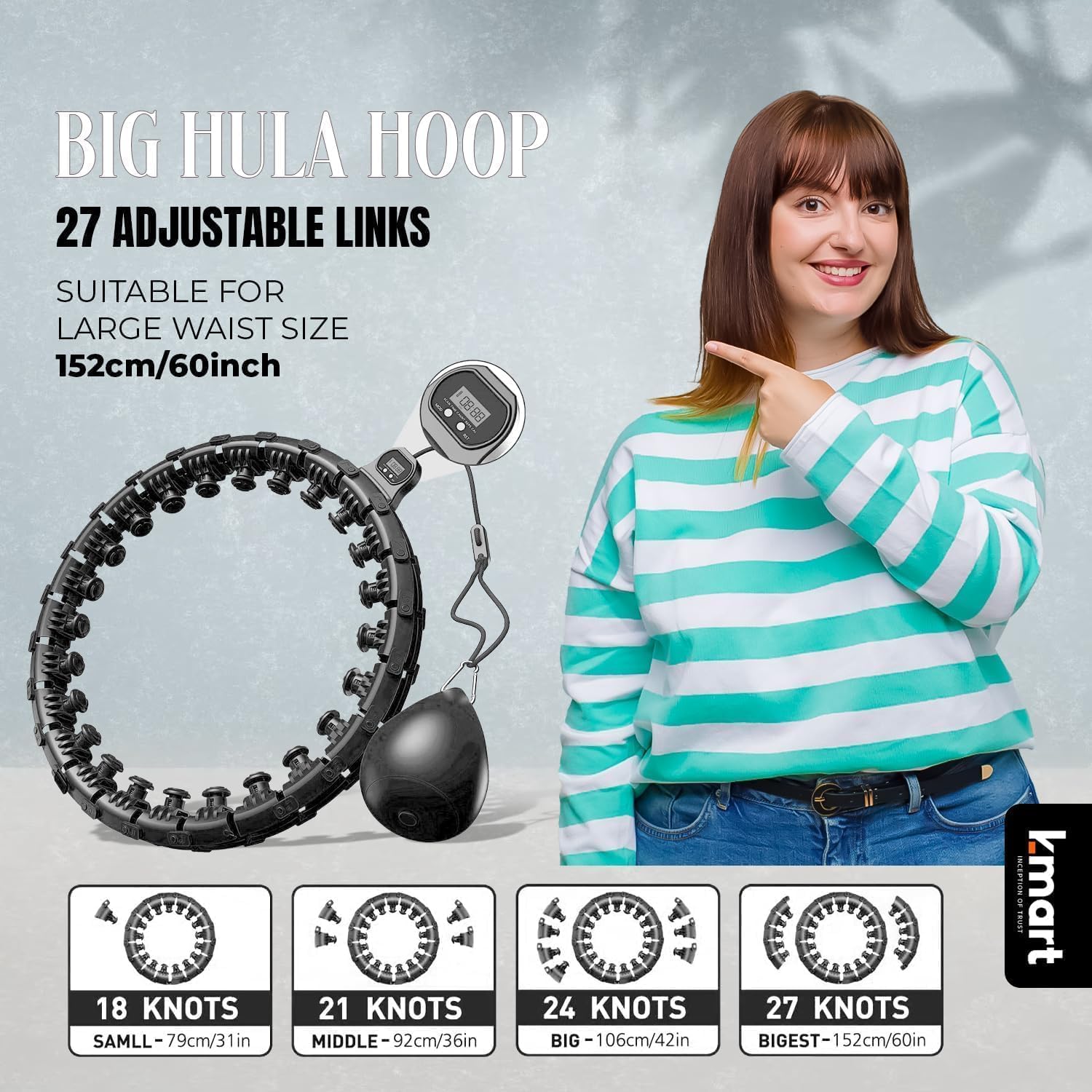 B12/1 Hula hop with projections K-MART 48,5 cm black Color black