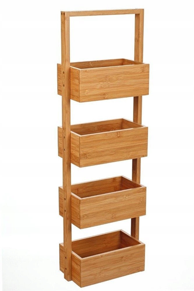 BABMBUS BOOKCASE FOR BATHROOM 4 SHELVES BASKETS FOR COSMETICS BAMBOU 29X88X16 CM Brand 5five Simply Smart