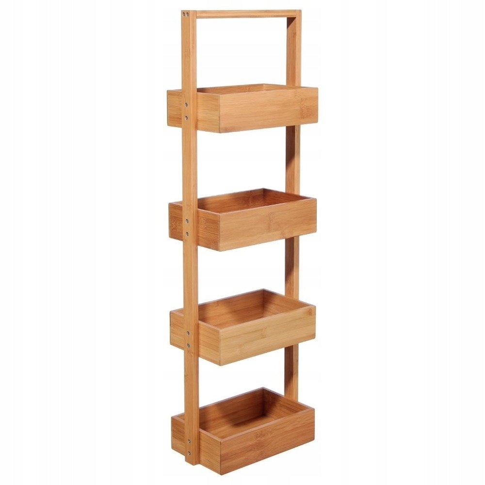 BABMBUS BOOKCASE FOR BATHROOM 4 SHELVES BASKETS FOR COSMETICS BAMBOU 29X88X16 CM