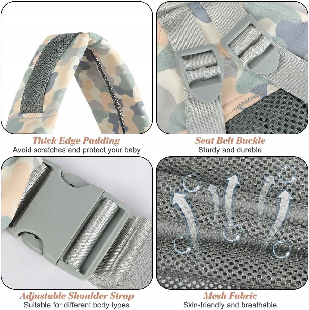 BABY CARRIER AUYAO ADJUSTABLE 3D CAMOUFLAGE NET 0-36 MONTHS Color shades of gray and silver