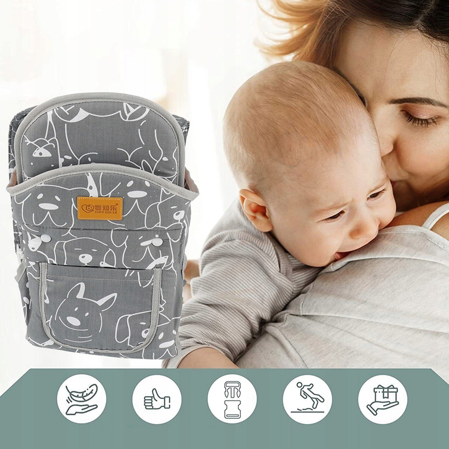 BABY CARRIER ERGONOMIC 20KG ADJUSTABLE HIP BREATHABLE Manufacturer code WIELOFUNKCYJNE NOSIDEŁKO DLA DZIECKA 15w1