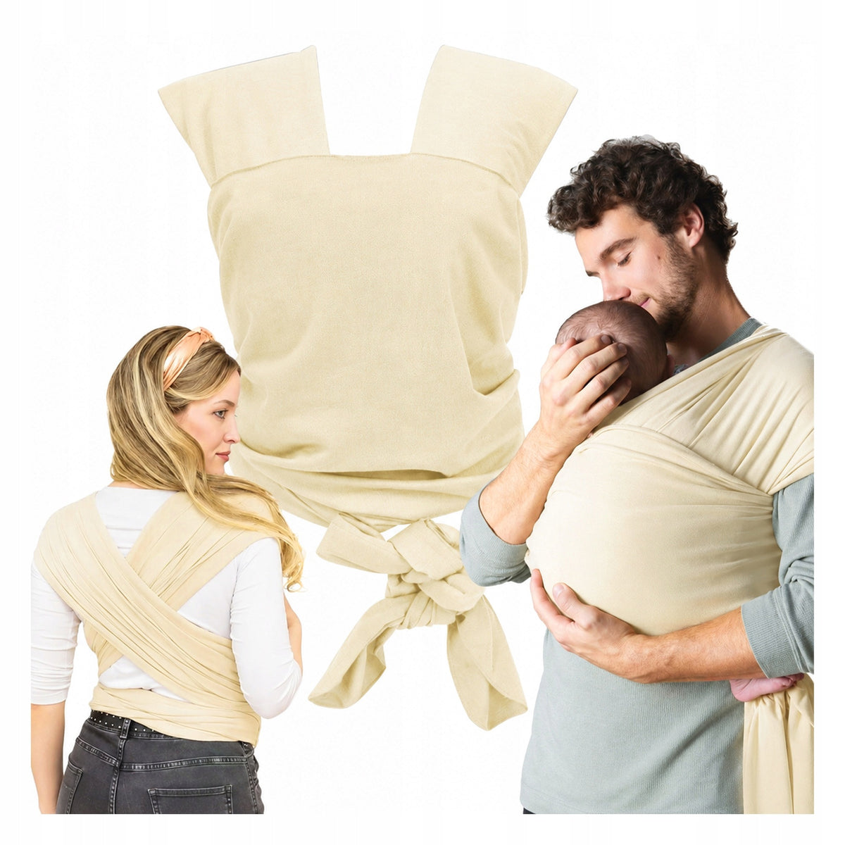 BABY CARRIER SCARF 20 KG ELASTIC BEIGE