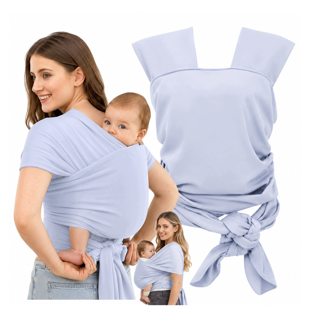 BABY CARRIER SCARF 20 KG ELASTIC BLUE Packaging status original
