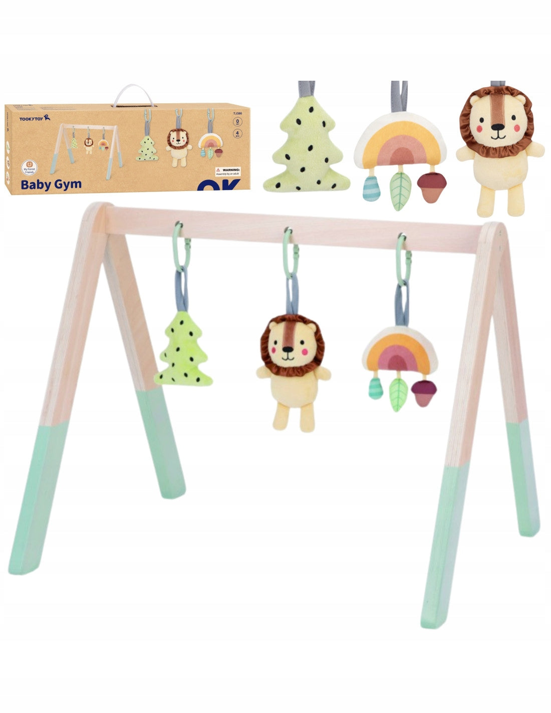 BABY GYM EDUCATIONAL STAND 3 EDUCATIONAL PENDANTS TOOKY TOY