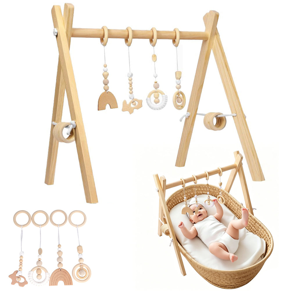 BABY GYM KIDS EDUCATIONAL WOODEN WITH 4 PENDANTS