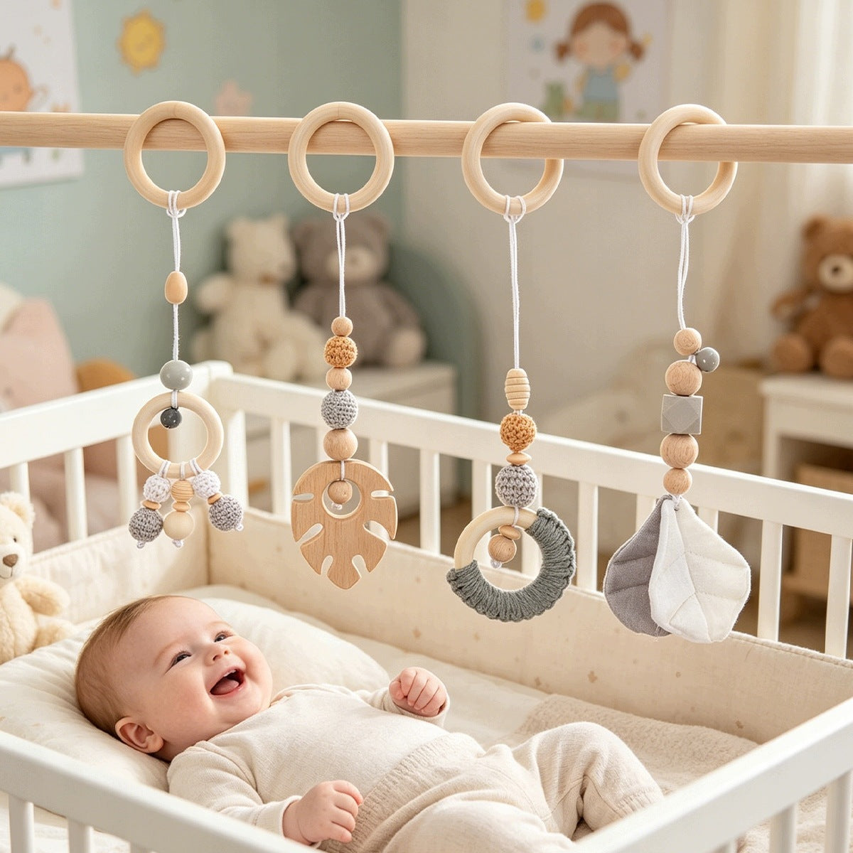BABY GYM PENDANTS EDUCATIONAL STAND 4 PCS. HIGH QUALITY FOR GIFT Brand no brand