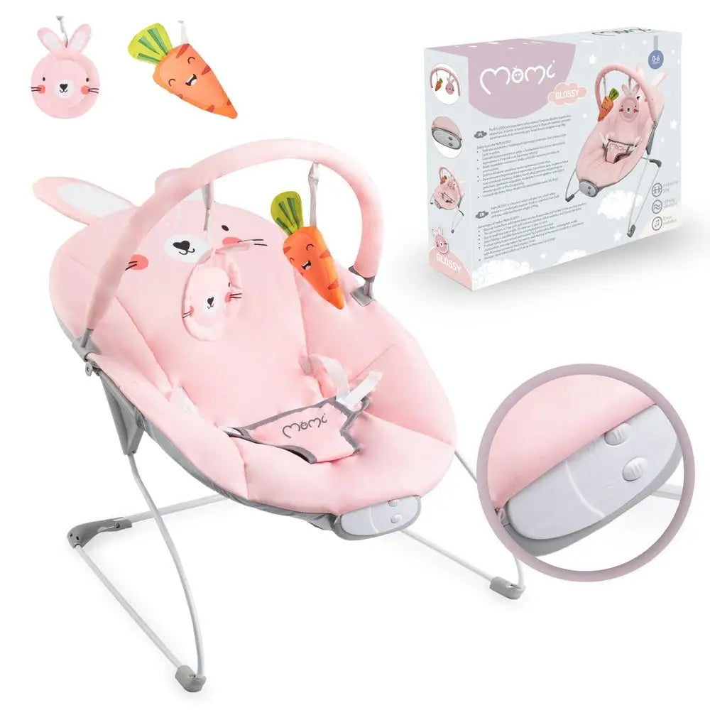 BABY LOUNGER - MoMi GLOSSY PINK - TOYS MELODIES VIBRATION Brand MoMi