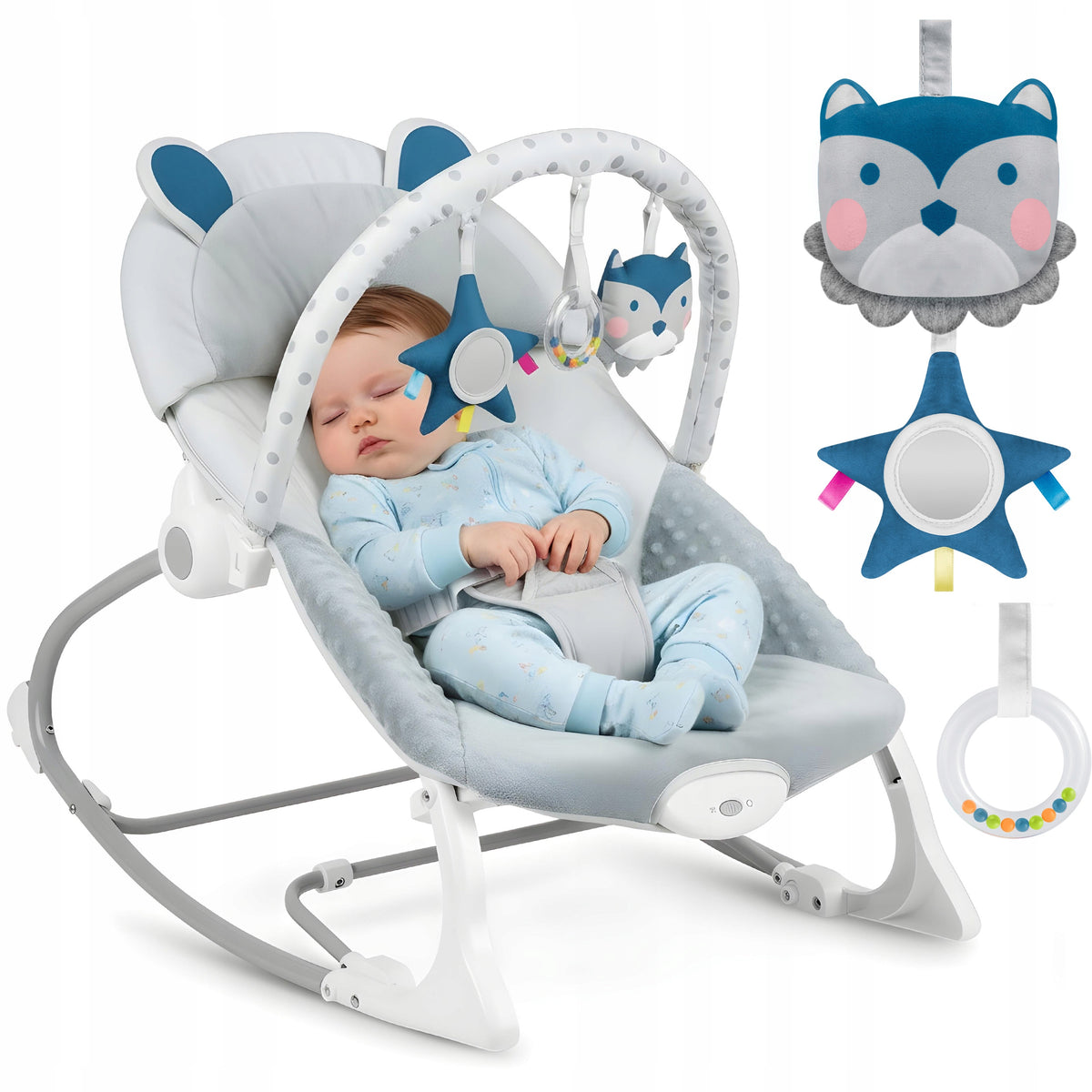 BABY LOUNGER ROCKER 2in1 CRADLE VIBRATION TOYS Ricokids