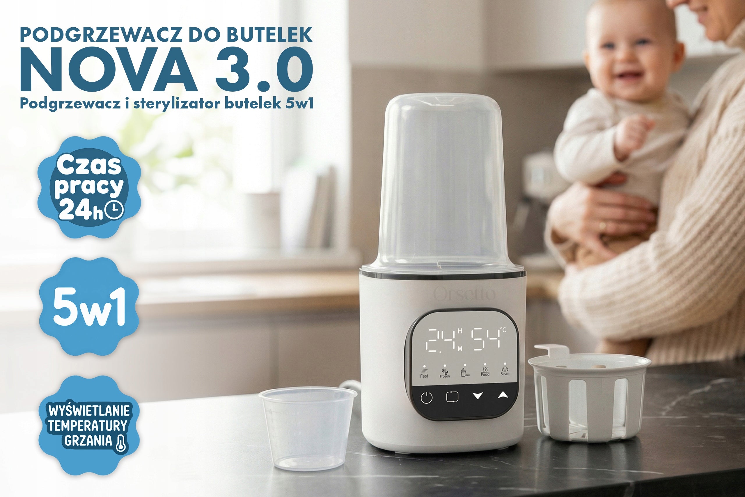 BABY MILK BOTTLE WARMER MULTIFUNCTIONAL NOVA 5IN1 Manufacturer code 5905226126808