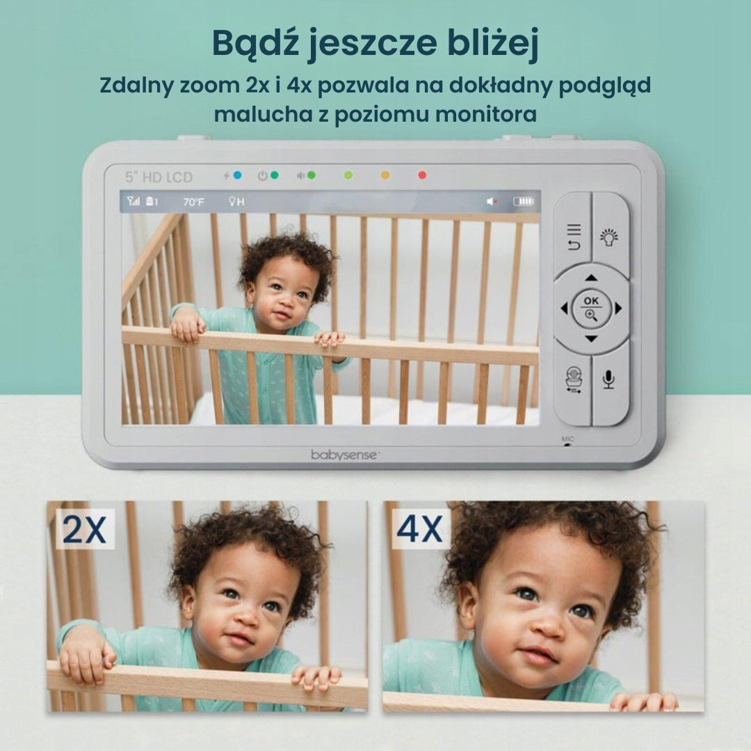 BABY MONITOR BABYSENSE HDS2 CAMERA SCREEN 5" NIGHT MODE VOX WITHOUT WIFI Packaging status original