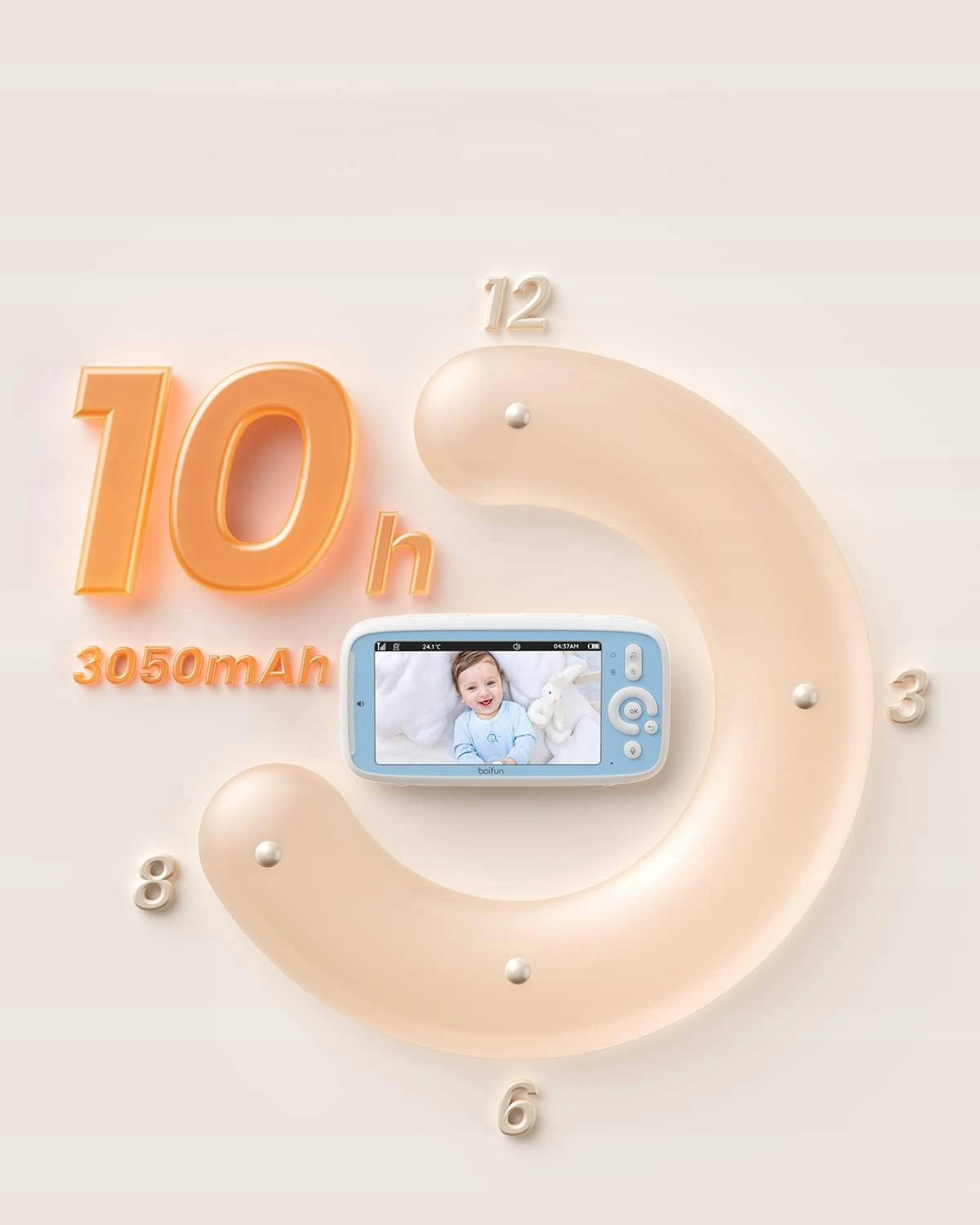 BABY MONITOR ELECTRONIC ROTARY CAMERA HD 3050mAh NIGHT MODE, MONITOR, VOX Packaging status original