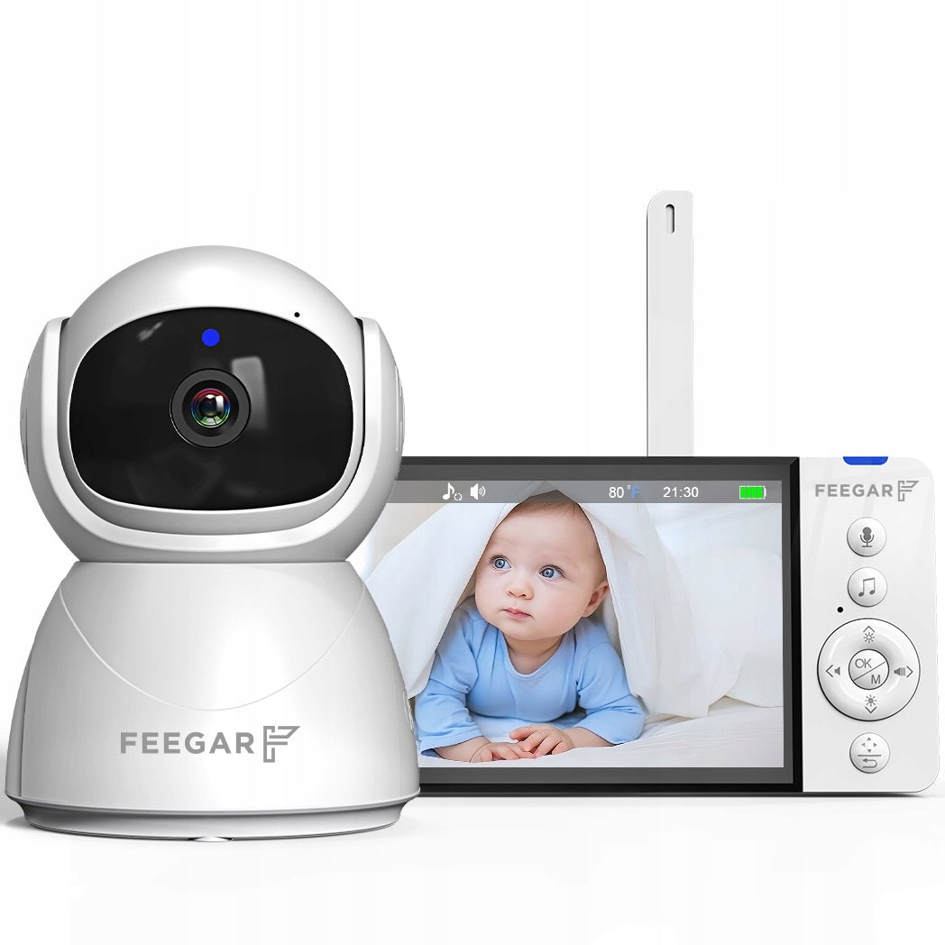BABY MONITOR Feegar LCD ROTATING CAMERA 5'' 5000mAh ZOOM Recording