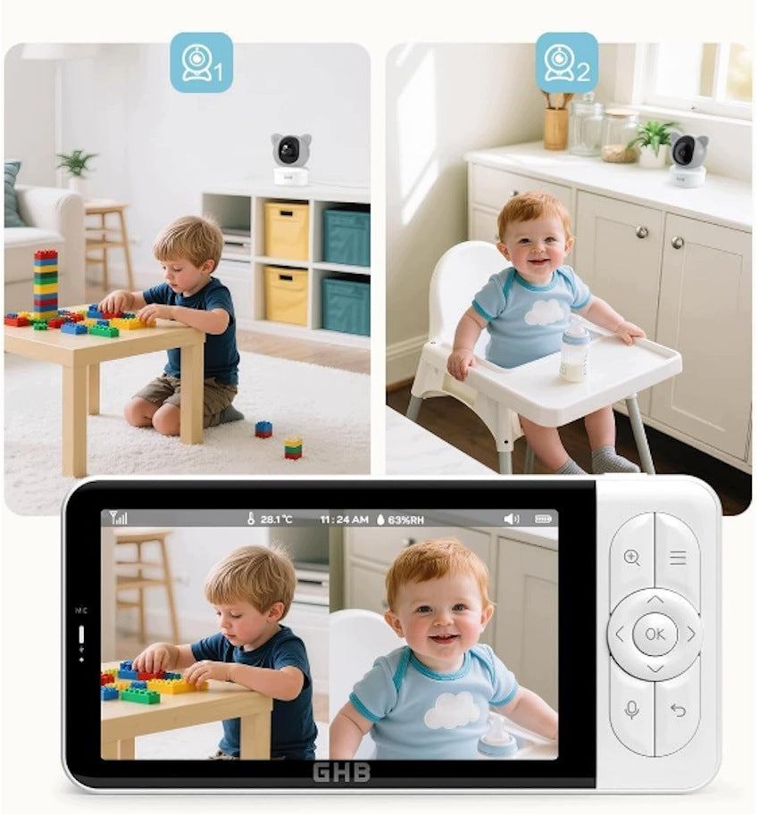 BABY MONITOR GHB ROTARY CAMERA 2K WiFi MONITOR 5" IPS 3000mAh Brand GHB