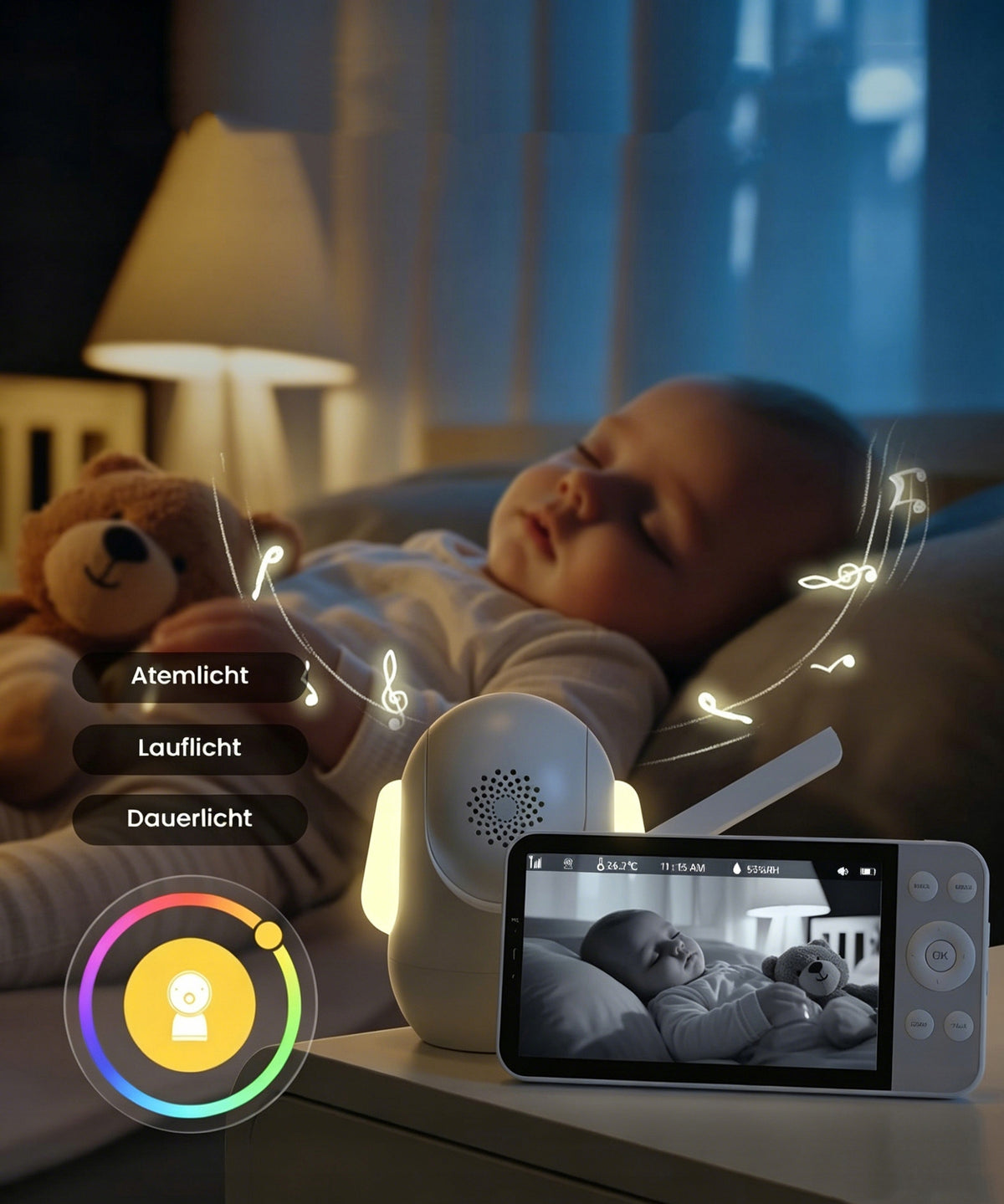 BABY MONITOR WIFI WITH 4MP LCD CAMERA 5.5" ROTATING 360° PTZ 4xZoom Medical device no