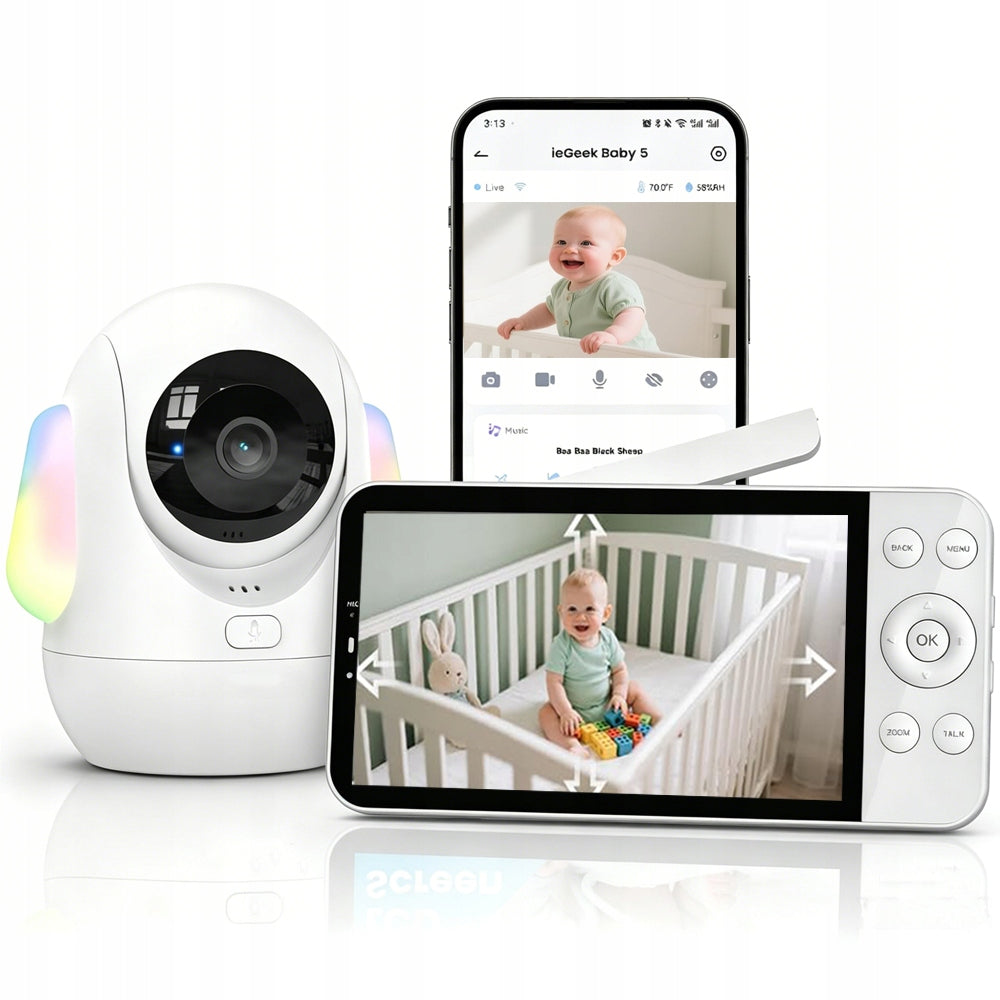 BABY MONITOR WIFI WITH 4MP LCD CAMERA 5.5" ROTATING 360° PTZ 4xZoom