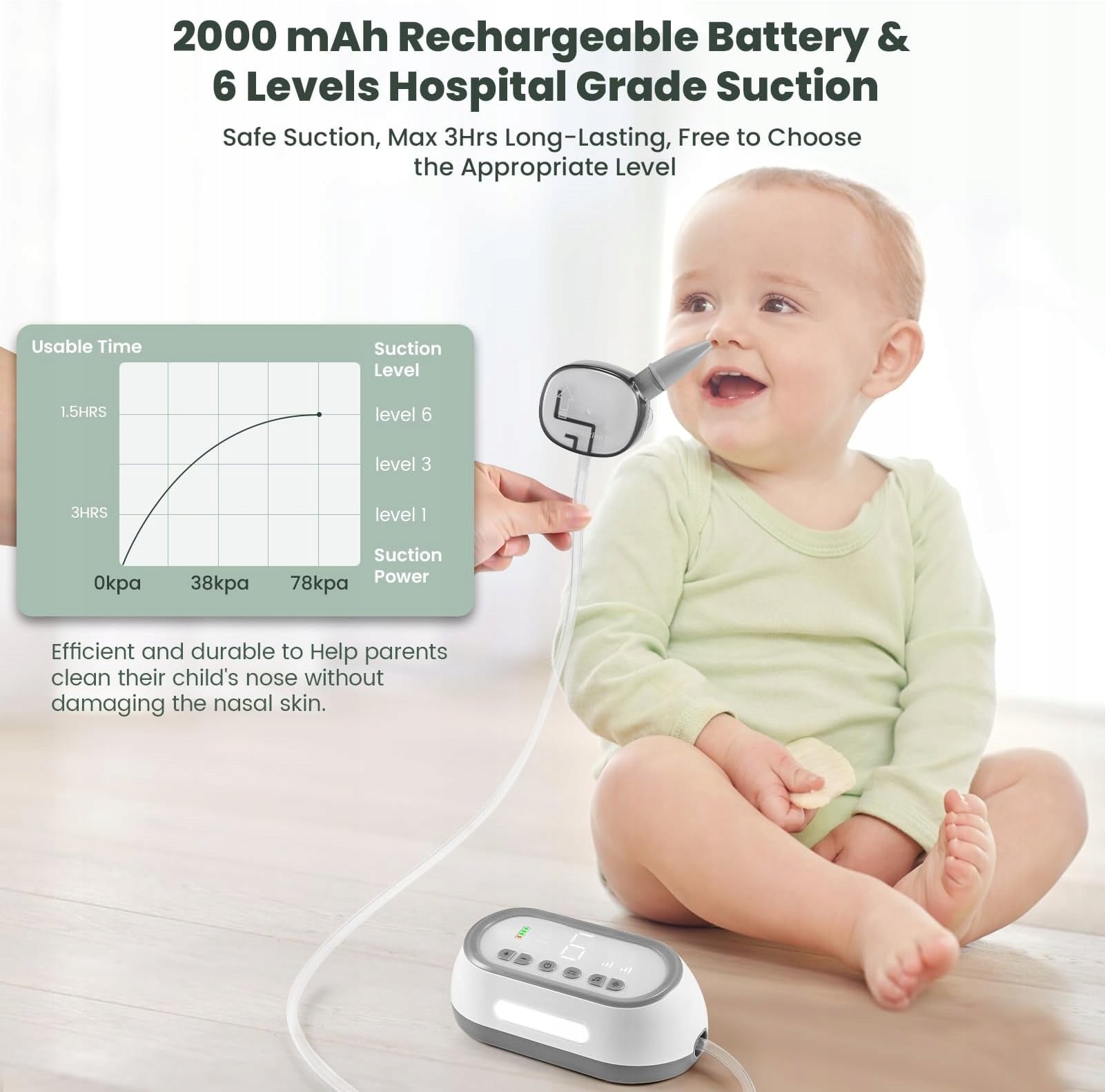 BABY NASAL ASPIRATOR 6 LEVELS ELECTRIC EXTENDED Packaging status original