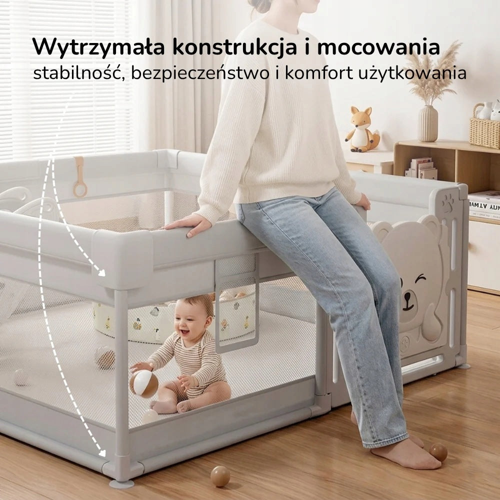 BABY PLAYPEN 150X180 SAFE POOL SQUARE TOYS WITH DOOR Manufacturer code NEW01150