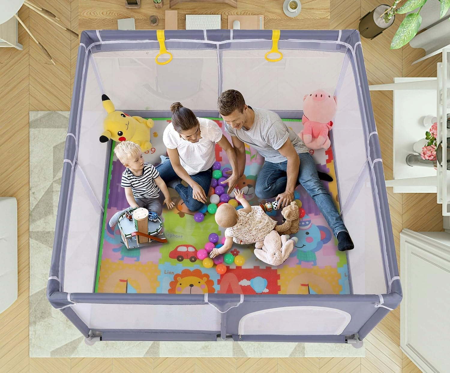 BABY PLAYPEN FOLDING 127x127CM GREY Manufacturer code 5907092750644