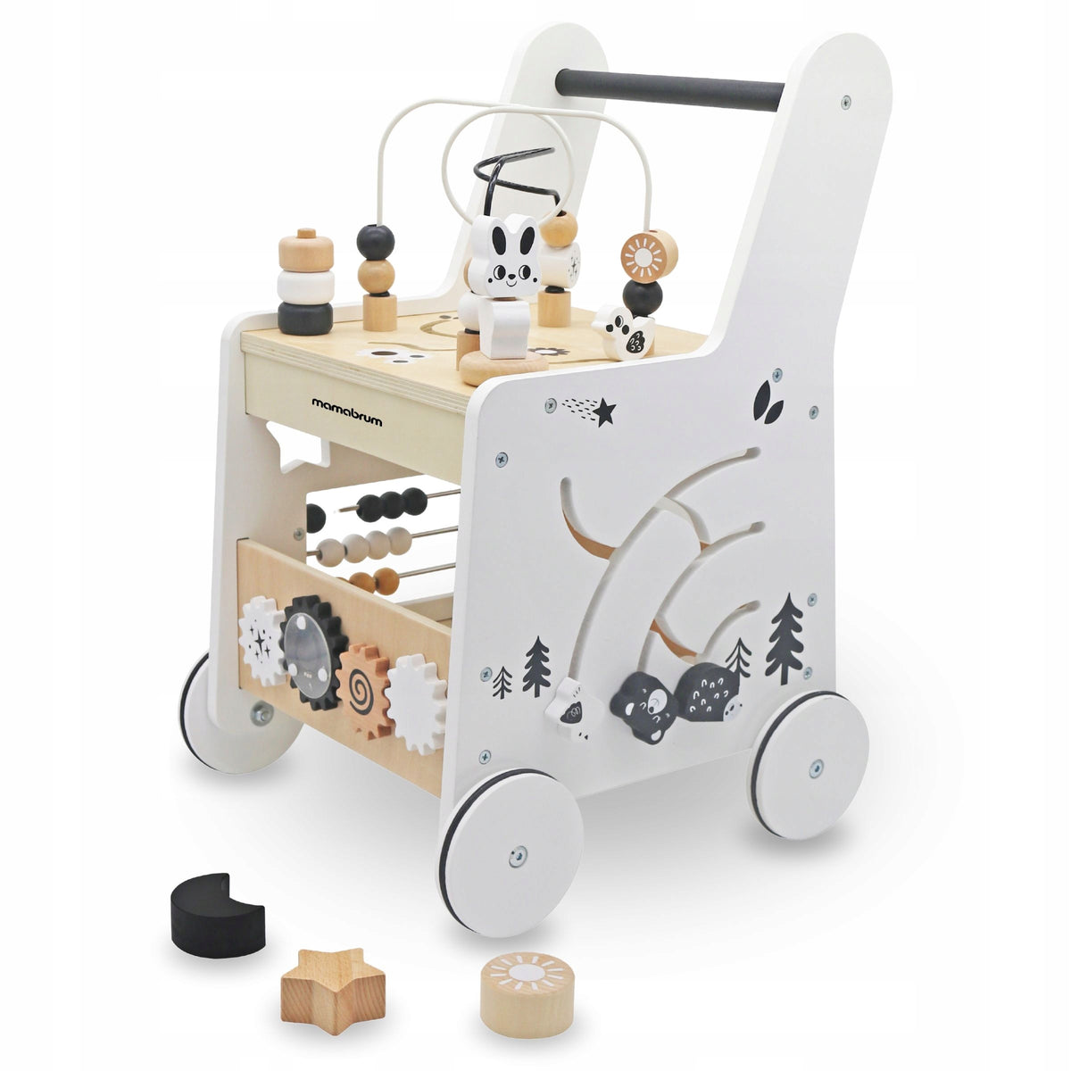 BABY PUSHER WOODEN WALKER WITH 6-IN-1 EDUCATIONAL TABLE FUNCTION Brand Gotel