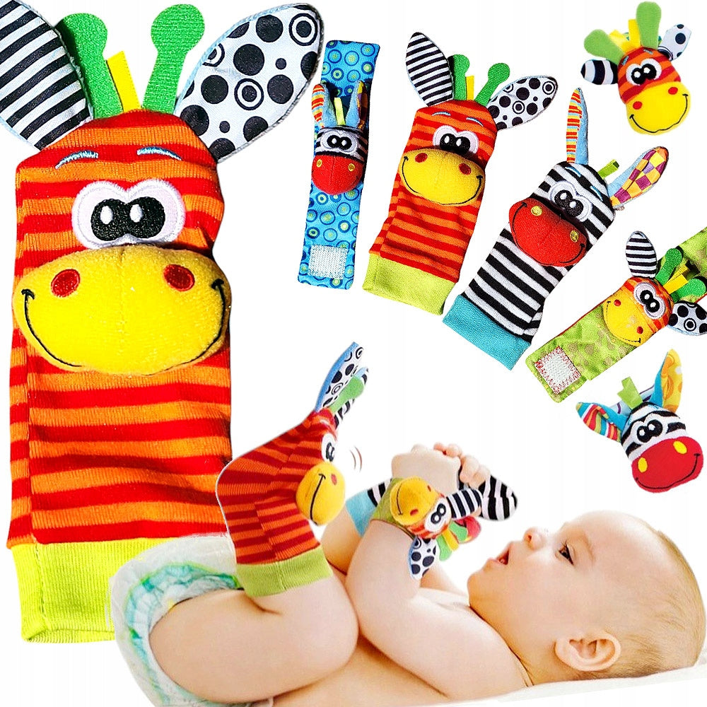 BABY RATTLE SOCKS HEADBANDS FOR HANDLES 4 PIECES SENSORY 3D