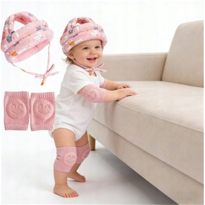 BABY SAFETY HELMET FOR WALKING AND CRAWLING, FREEBIE ELBOWS