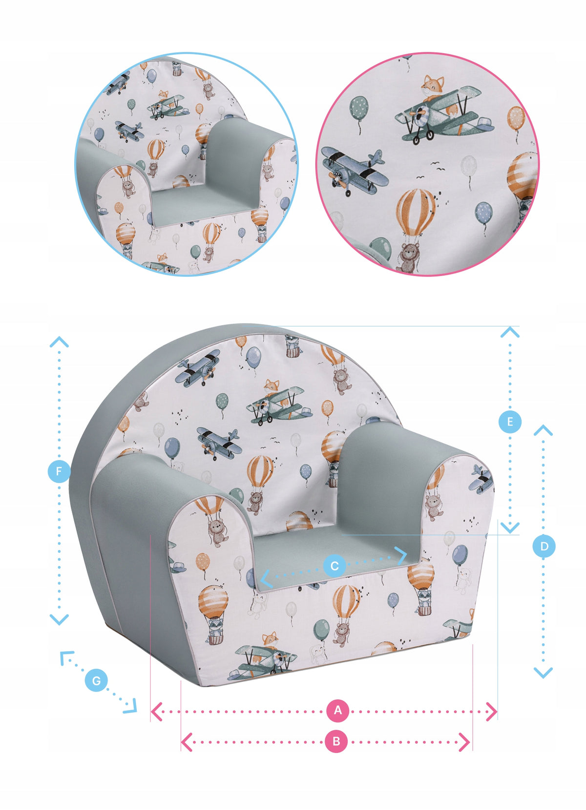 BABY SEAT FOAM CHAIR FOR CHILDREN TO PLAY WITH AS A GIFT Manufacturer code FB.MINI.FBY87.2510