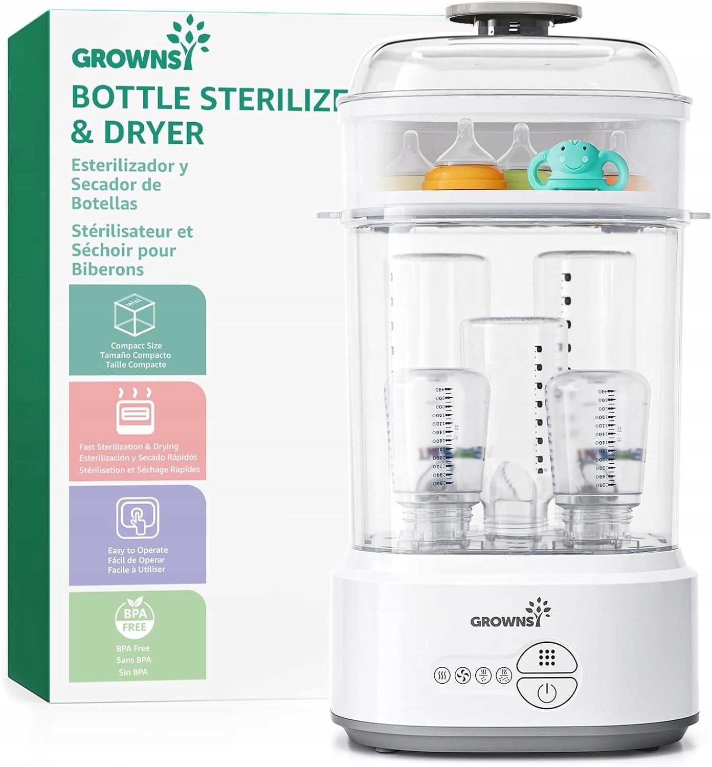 BABY STERILIZER AND BOTTLE DRYER STEAM ELECTRIC WHITE Packaging status original