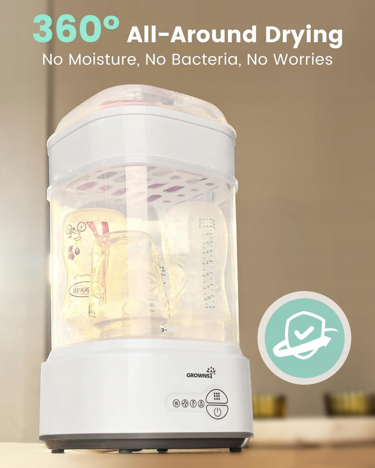 BABY STERILIZER AND BOTTLE DRYER STEAM ELECTRIC WHITE
