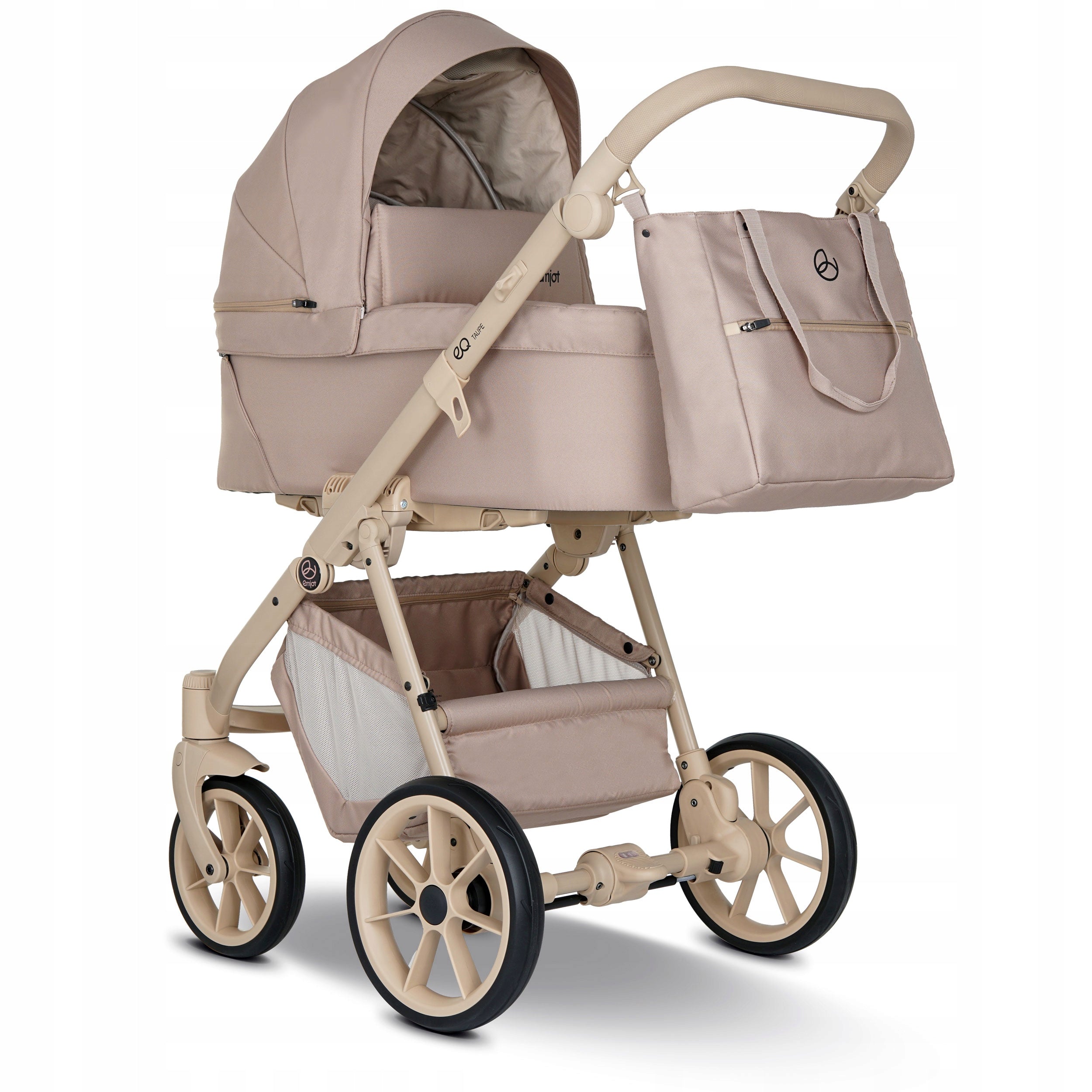 BABY STROLLER 4in1 EMJOT EQ TAUPE beige multifunctional ISOFIX base accessories EAN (GTIN) 5902096483826